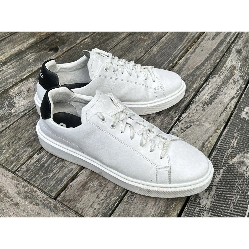 Hugo Boss Mirage White Calfskin Leather Sneaker Mens Size 45 / US 12 Portugal